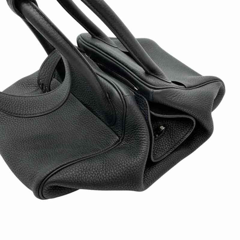 エルメス ハンドバッグ リンディ30 ブラック/シルバー金具 トリヨンクレマンス C刻印 2wayショルダー 黒