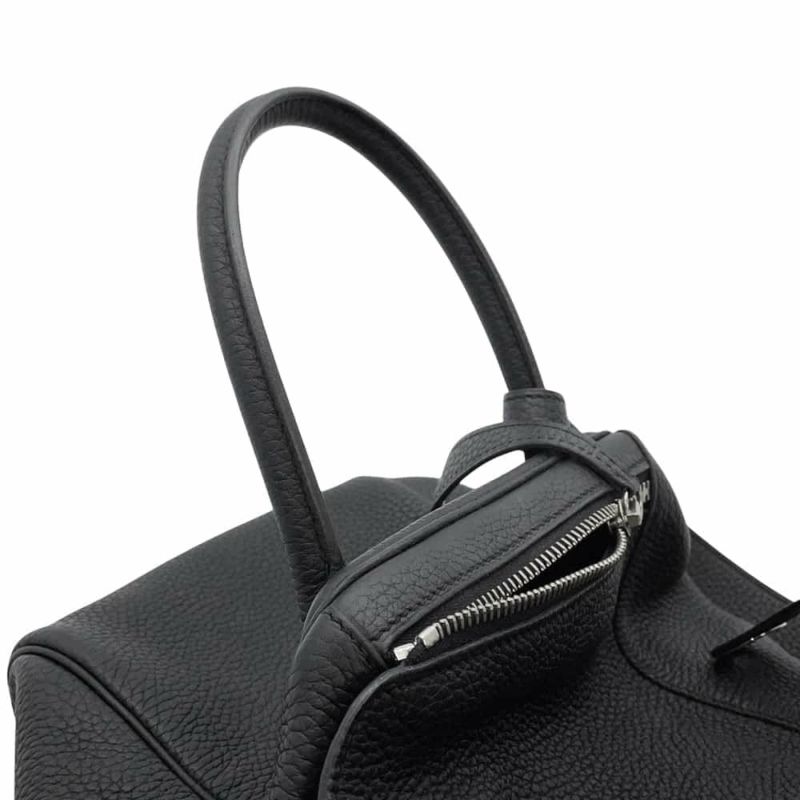 エルメス ハンドバッグ リンディ30 ブラック/シルバー金具 トリヨンクレマンス C刻印 2wayショルダー 黒
