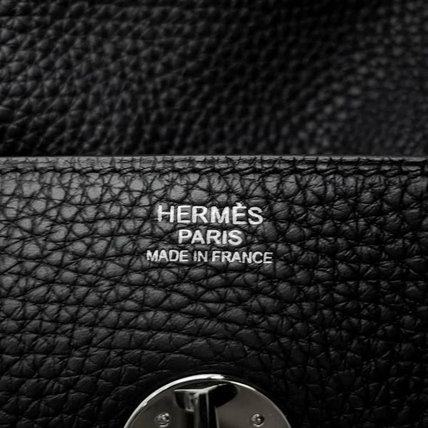 エルメス ハンドバッグ リンディ30 ブラック/シルバー金具 トリヨンクレマンス C刻印 2wayショルダー 黒