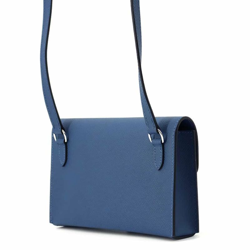 エルメス ショルダーウォレット ナップ トゥーゴー ディープブルー/シルバー金具 エプソン W刻印