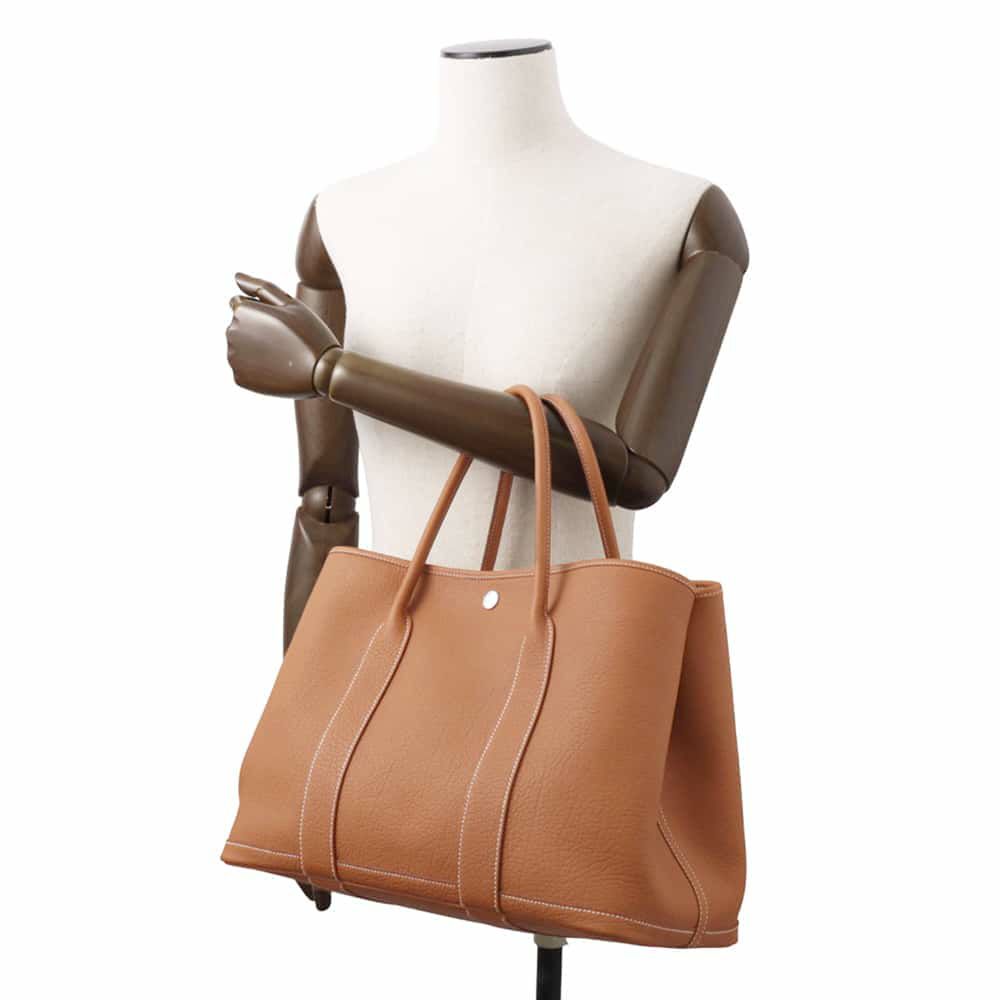 エルメス トートバッグ ガーデンパーティPM ゴールド/シルバー金具 ネゴンダ B刻印