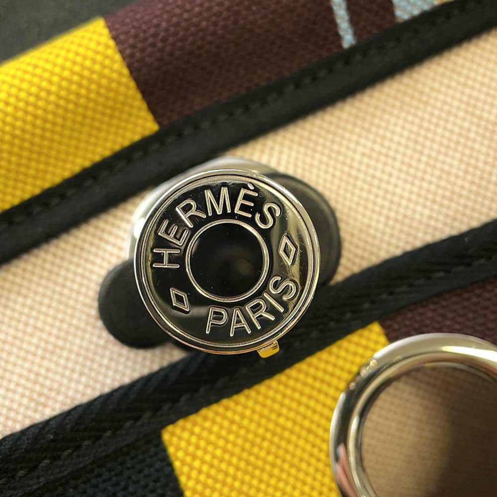 エルメス エールバッグジップPM ルトゥルネ レイユール・デキパージュ ブラック/エクリュ/シルバー金具 トワルアッシュ W刻印