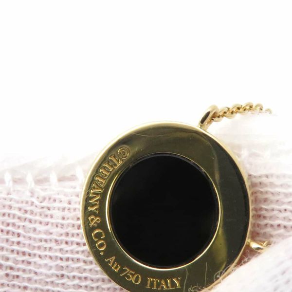 ティファニー ネックレス TWO サークル ダイヤモンド 0.03ct オニキス K18YG Tiffany&Co. ジュエリー