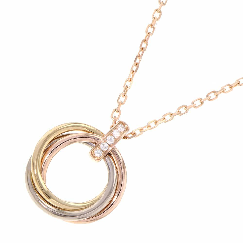 カルティエ ネックレス トリニティ ダイヤモンド5P 0.06ct K18PG/K18YG/K18WG B7058700 Cartier ペンダント