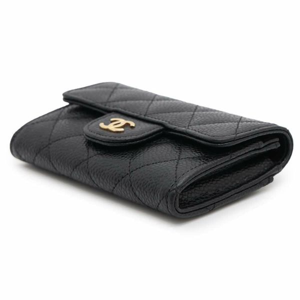 シャネル カードケース マトラッセ クラシックカードケース ココマーク キャビアスキン AP0214 CHANEL 名刺入れ 黒