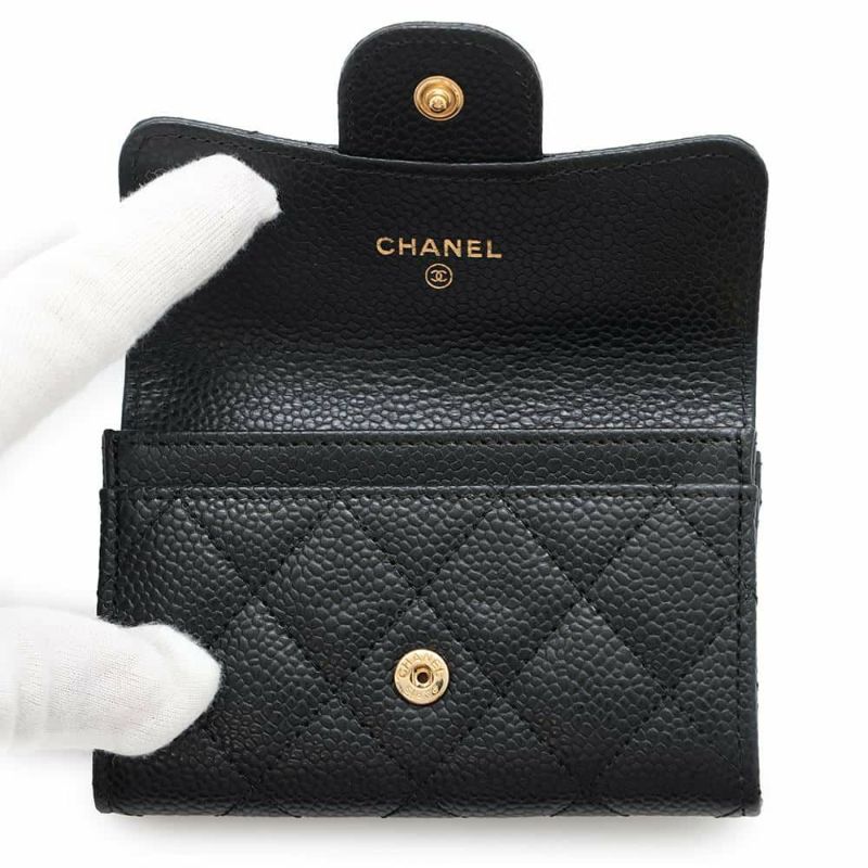 シャネル カードケース マトラッセ クラシックカードケース ココマーク キャビアスキン AP0214 CHANEL 名刺入れ 黒