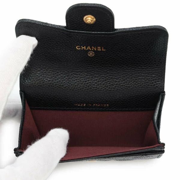 シャネル カードケース マトラッセ クラシックカードケース ココマーク キャビアスキン AP0214 CHANEL 名刺入れ 黒