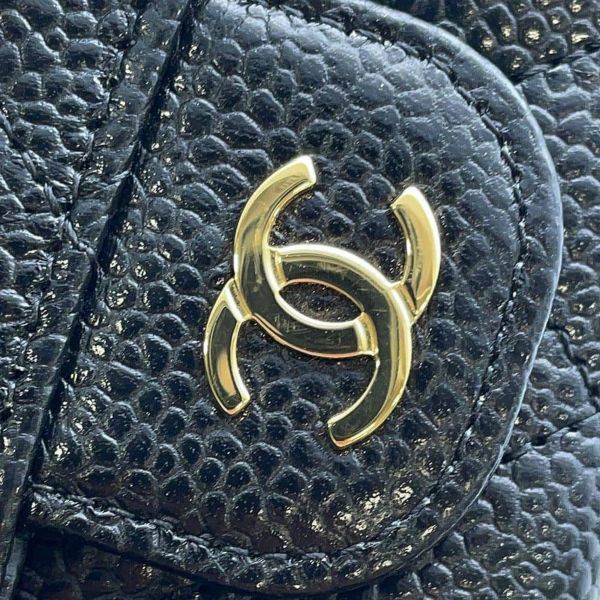 シャネル カードケース マトラッセ クラシックカードケース ココマーク キャビアスキン AP0214 CHANEL 名刺入れ 黒