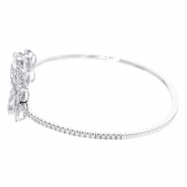 グラフ ブレスレット ダブル バタフライ シルエット ダイヤモンド 1.15ct K18WG バングル RGB499