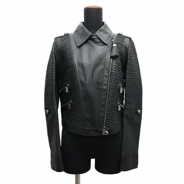 セリーヌ アウター タッセルチャーム付き ライダースジャケット レディースサイズ40 CELINE