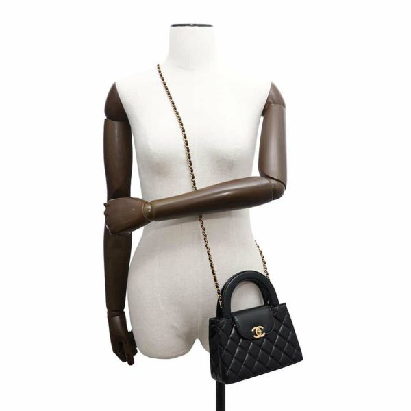 シャネル ハンドバッグ マトラッセ ココマーク ミニショッピングバッグ シャイニーカーフレザー AS4416 2wayチェーンショルダー 黒