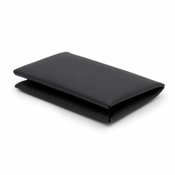 エルメス カードケース カルヴィ ブラック エプソン W刻印 HERMES 名刺入れ 黒