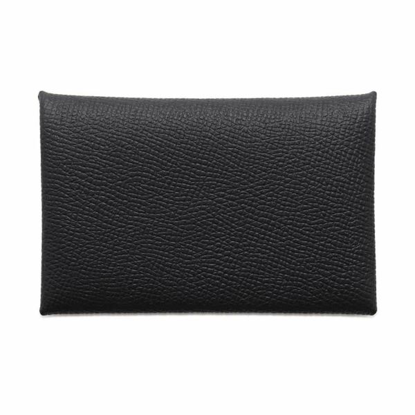 エルメス カードケース カルヴィ ブラック エプソン W刻印 HERMES 名刺入れ 黒