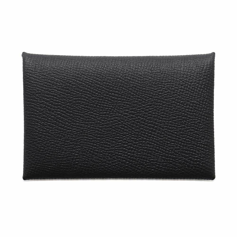エルメス カードケース カルヴィ ブラック エプソン W刻印 HERMES 名刺入れ 黒