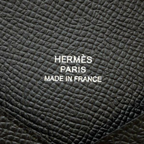 エルメス カードケース カルヴィ ブラック エプソン W刻印 HERMES 名刺入れ 黒