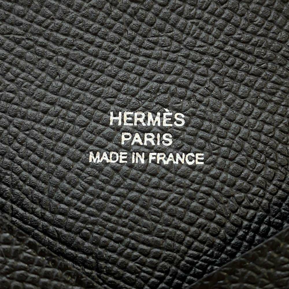 エルメス カードケース カルヴィ ブラック エプソン W刻印 HERMES 名刺入れ 黒