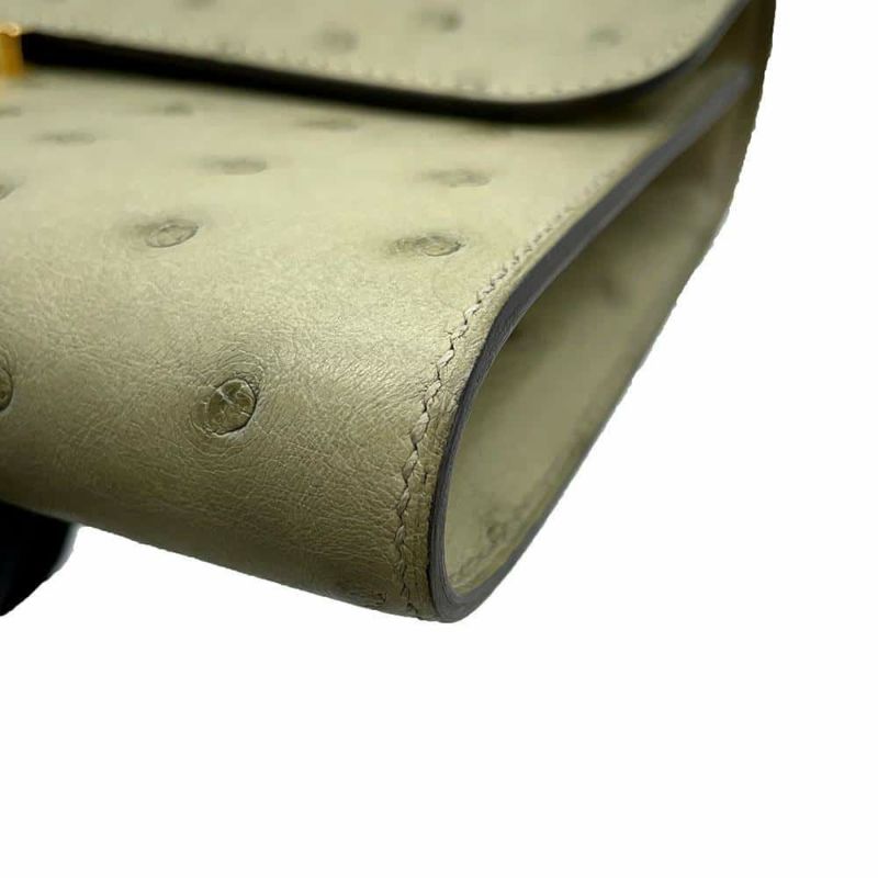 エルメス 長財布 コンスタンス トゥーゴー ロング セージ/ゴールド金具 オーストリッチ U刻印 財布