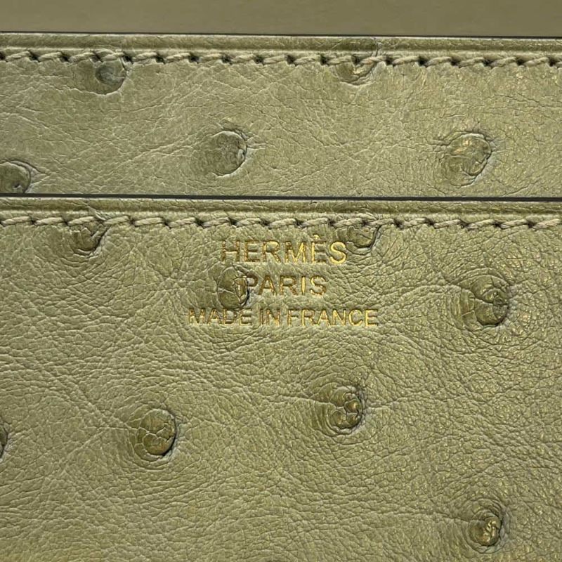 エルメス 長財布 コンスタンス トゥーゴー ロング セージ/ゴールド金具 オーストリッチ U刻印 財布