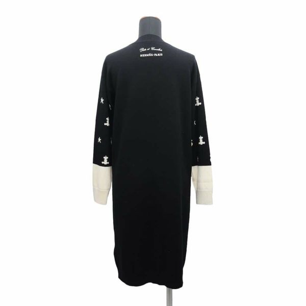 エルメス ワンピース Poste et Cavalerie ニット カシミヤ レディースサイズ38 HERMES 黒