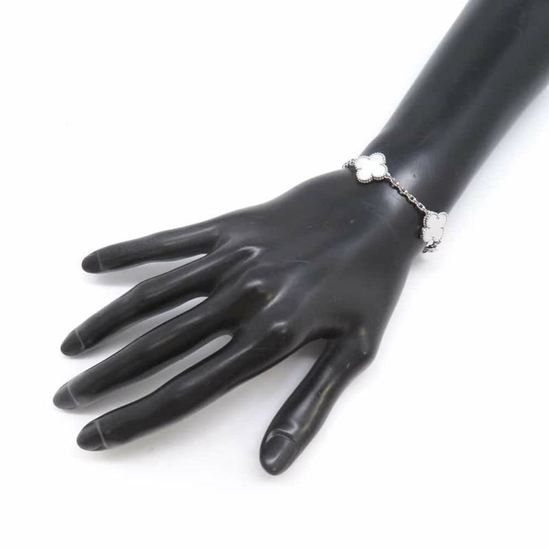 ヴァンクリーフ＆アーペル ブレスレット ヴィンテージ アルハンブラ 5モチーフ マザーオブパール K18WGホワイトゴールド VCARF48400