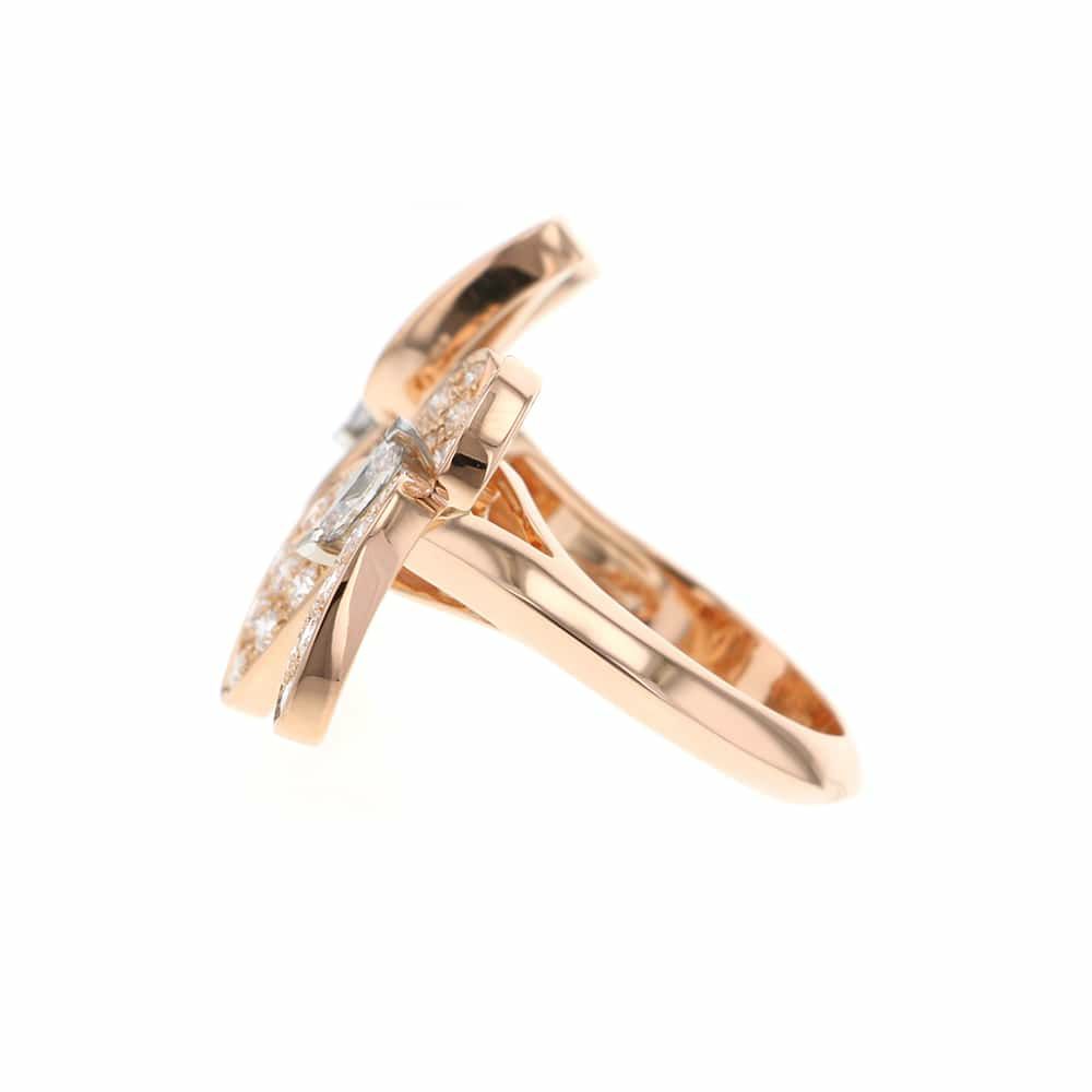 ヴァンクリーフ&アーペル リング ドゥ パピヨン アントレ レ ドア リング ダイヤ 36P 0.99ct マザーオブパール K18PG サイズ50 指輪