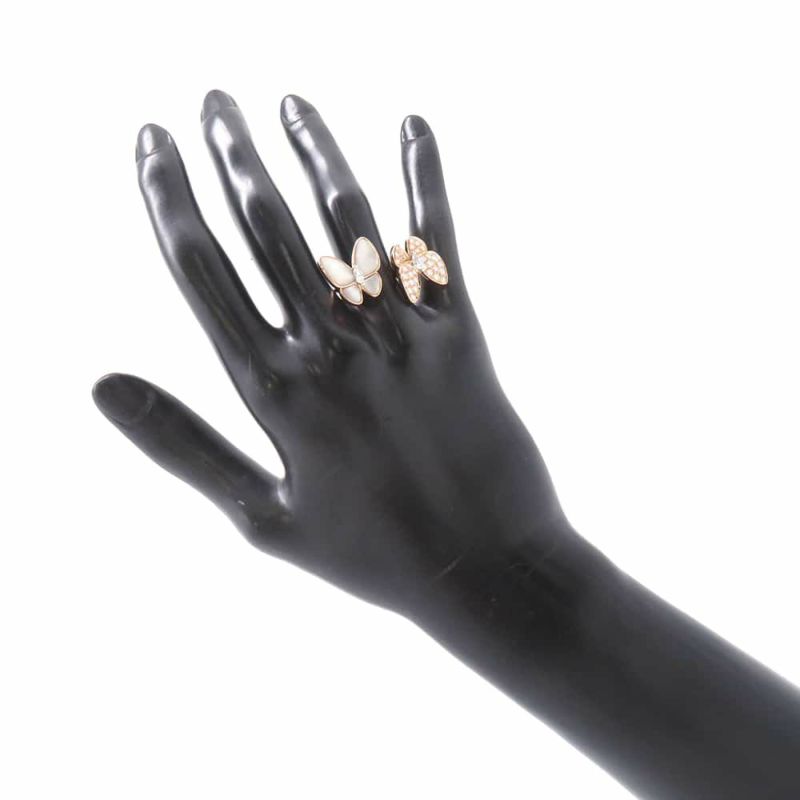 ヴァンクリーフ&アーペル リング ドゥ パピヨン アントレ レ ドア リング ダイヤ 36P 0.99ct マザーオブパール K18PG サイズ50 指輪