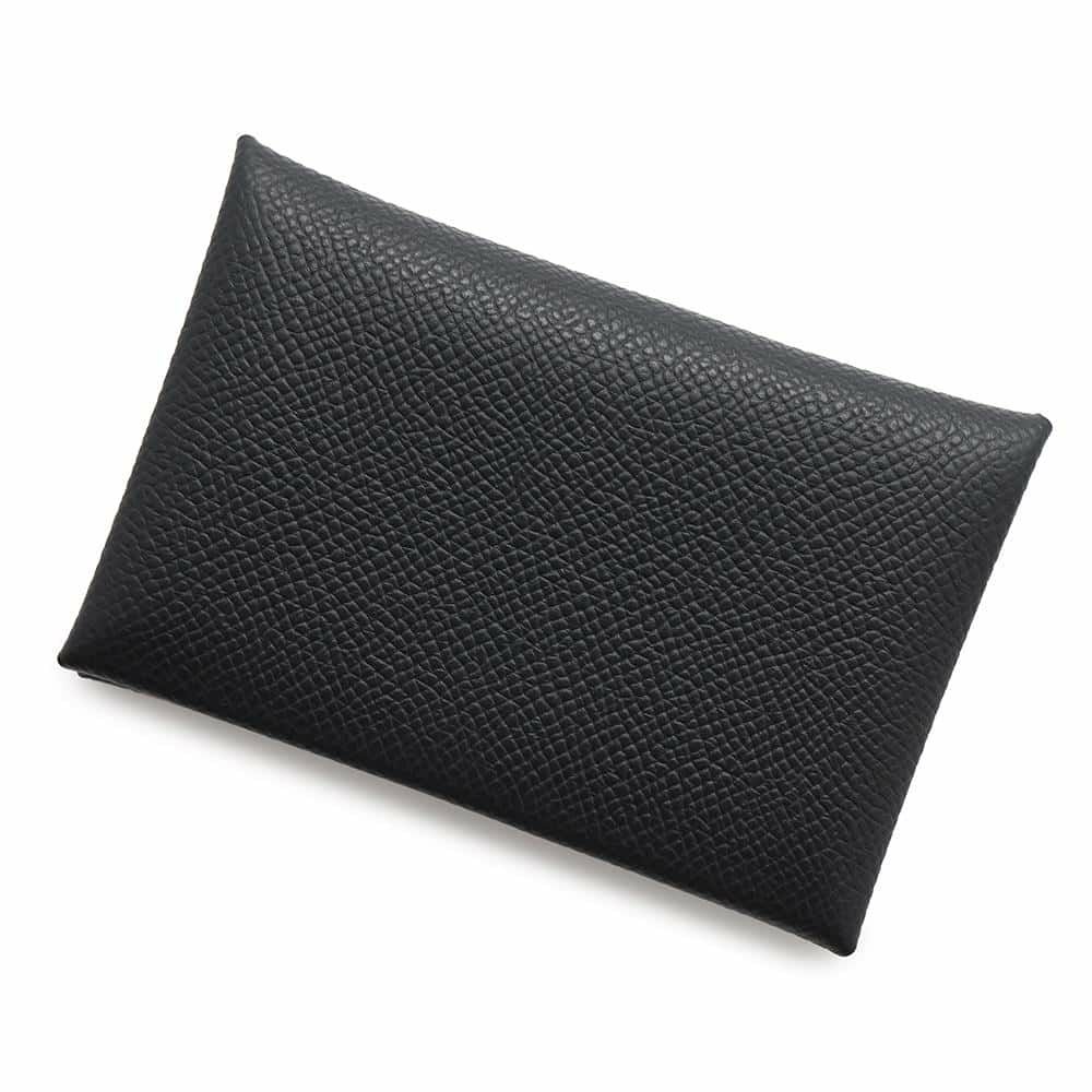 エルメス カードケース カルヴィ ブラック エプソン W刻印 HERMES 名刺入れ 黒