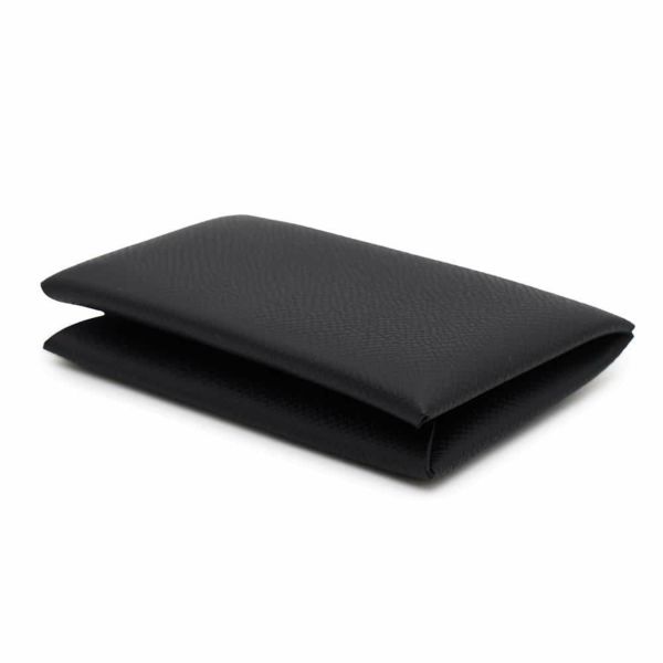 エルメス カードケース カルヴィ ブラック エプソン W刻印 HERMES 名刺入れ 黒