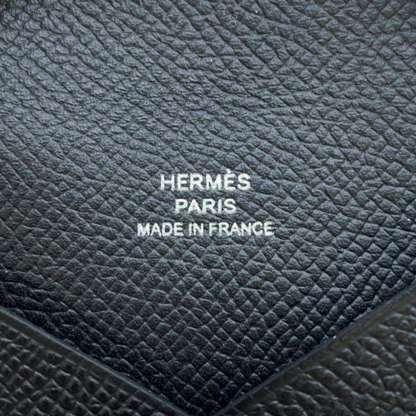 エルメス カードケース カルヴィ ブラック エプソン W刻印 HERMES 名刺入れ 黒