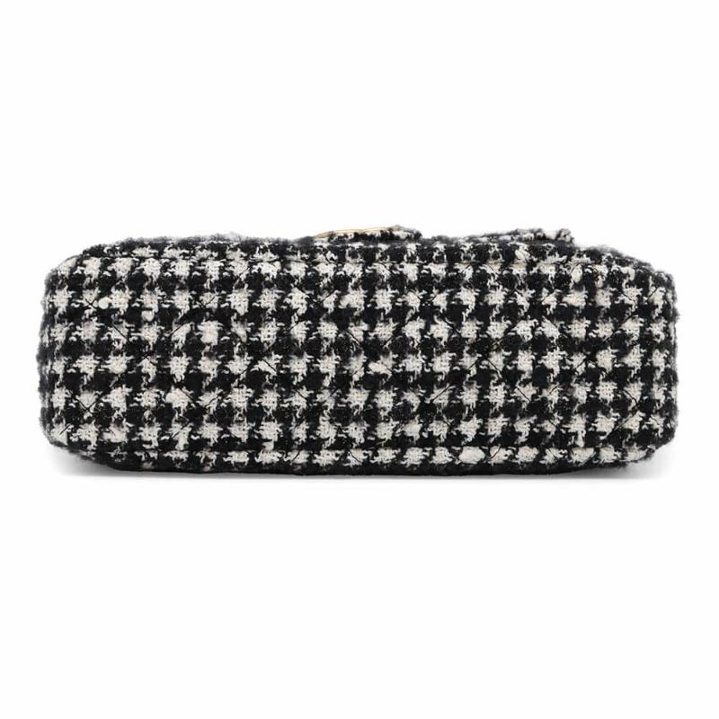 シャネル チェーンショルダーバッグ マトラッセ ココマーク ホーボーバッグ ツイード AS4322 CHANEL 2way 黒 白