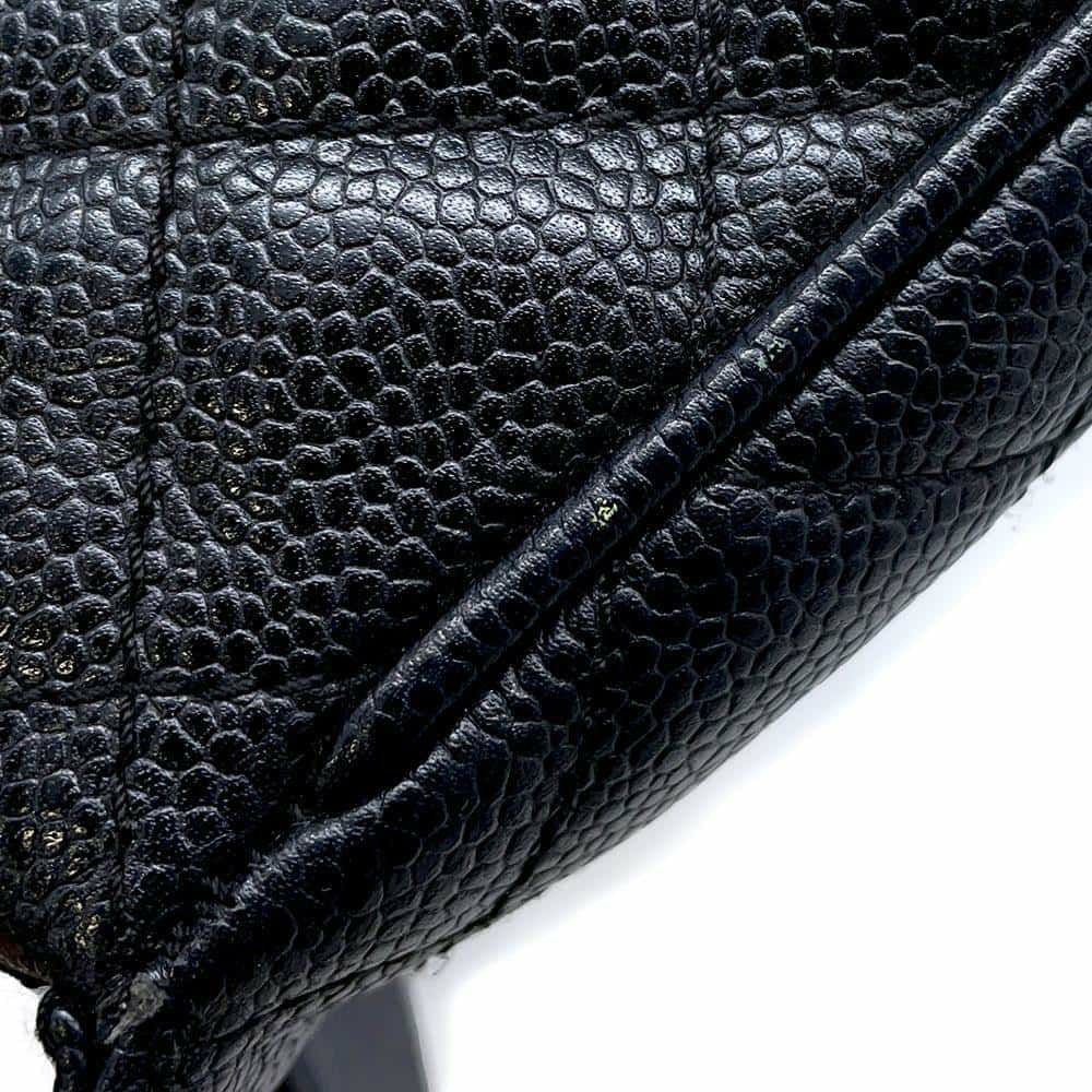シャネル ショルダーバッグ ココマーク マトラッセ キャビアスキン A22476 CHANEL ワンショルダー セミショルダー 黒