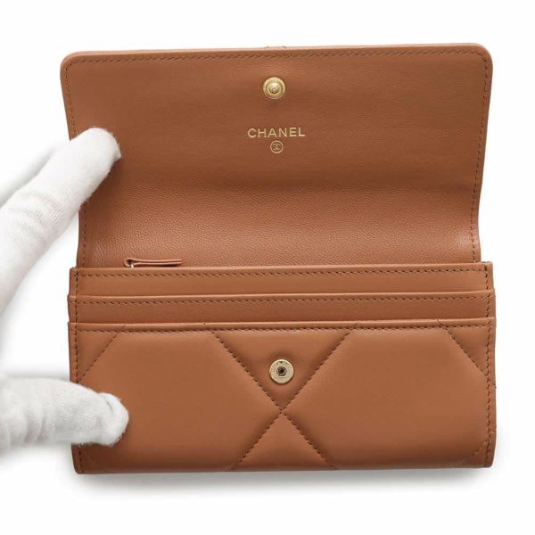 シャネル 二つ折り財布 ココマーク CHANEL19 フラップウォレット ミディアム ラムスキン AP0953 CHANEL