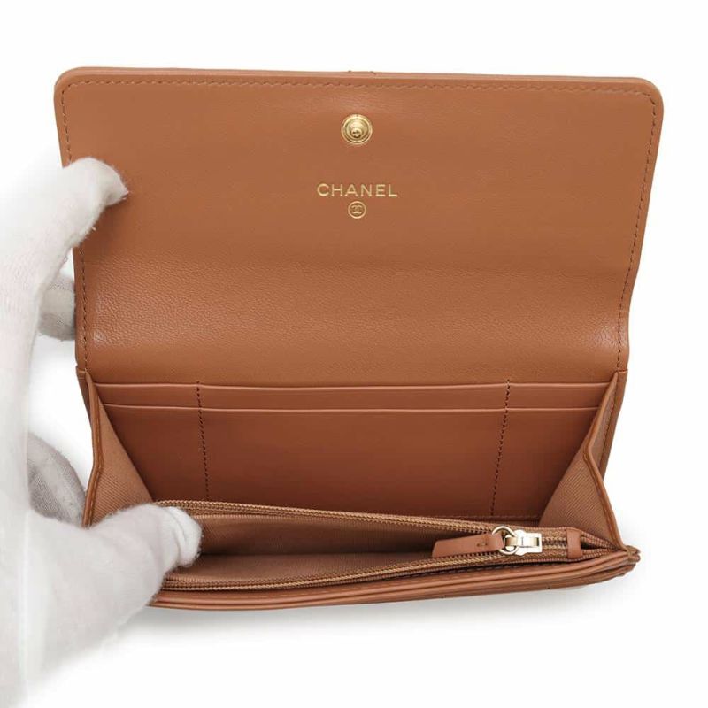 シャネル 二つ折り財布 ココマーク CHANEL19 フラップウォレット ミディアム ラムスキン AP0953 CHANEL