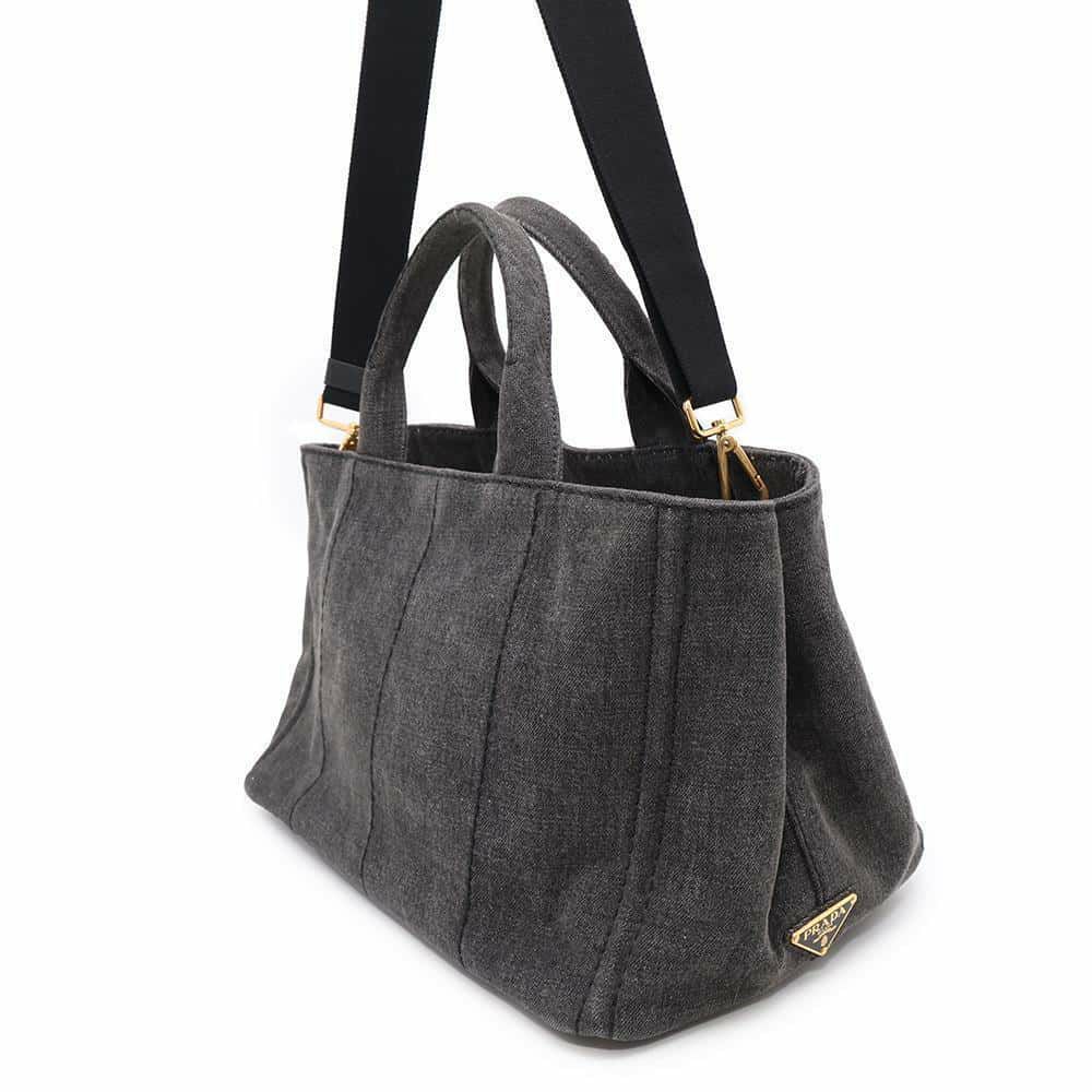 プラダ トートバッグ カナパ CANAPA ミディアム デニム 1BG642 PRADA BAG ハンド ショルダーバッグ