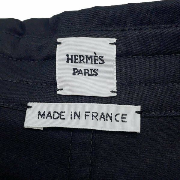 エルメス ワンピース フリル襟 ジップアップ ドレス コットン レディースサイズ40 HERMES 黒