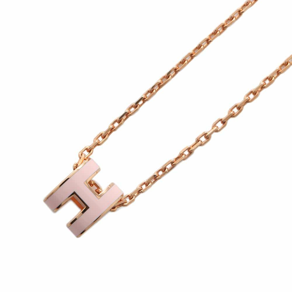 エルメス ネックレス ミニ・ポップアッシュ ローズドラジェ/ピンクゴールド金具 HERMES アクセサリー