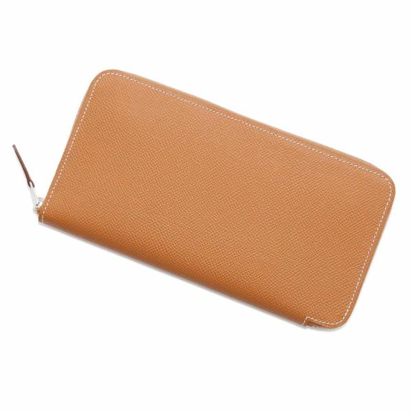 エルメス 長財布 アザップロング シルクイン ゴールド/シルバー金具 エプソン W刻印 財布