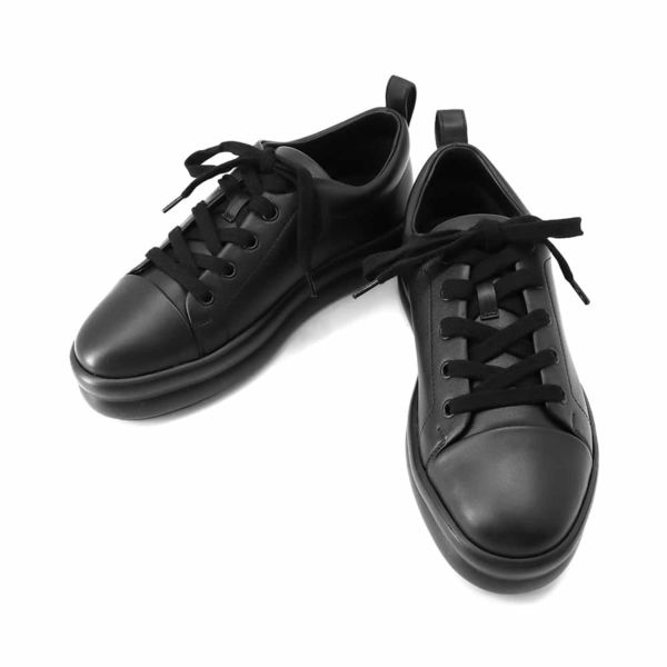 エルメス スニーカー ハッピー カーフレザー レディースサイズ38 HERMES 靴 黒