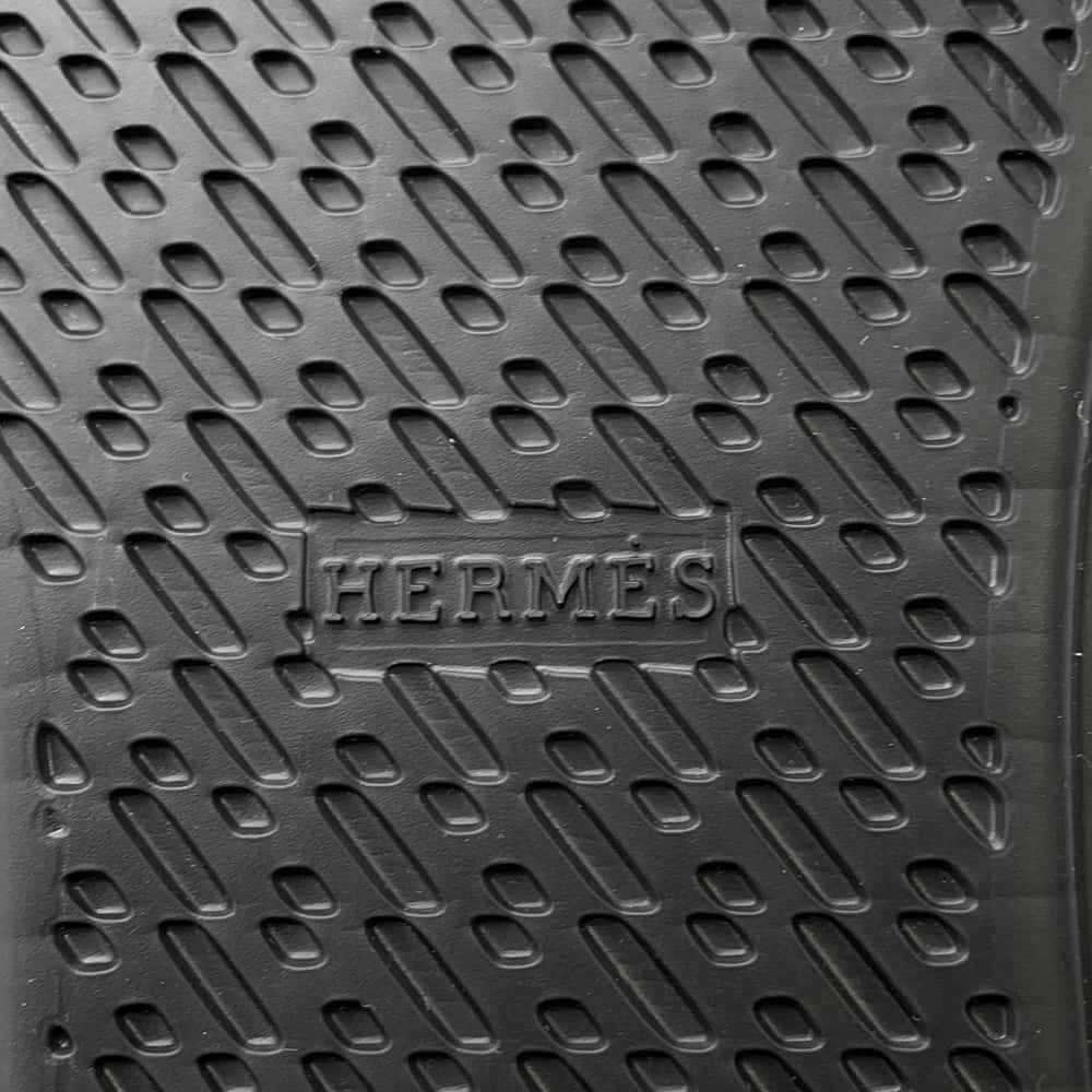 エルメス スニーカー ハッピー カーフレザー レディースサイズ38 HERMES 靴 黒