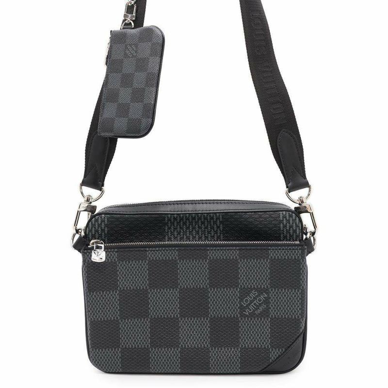 ルイヴィトン ショルダーバッグ ダミエ・グラフィット 3D トリオ・メッセンジャー N50017 LOUIS VUITTON ブラック 黒