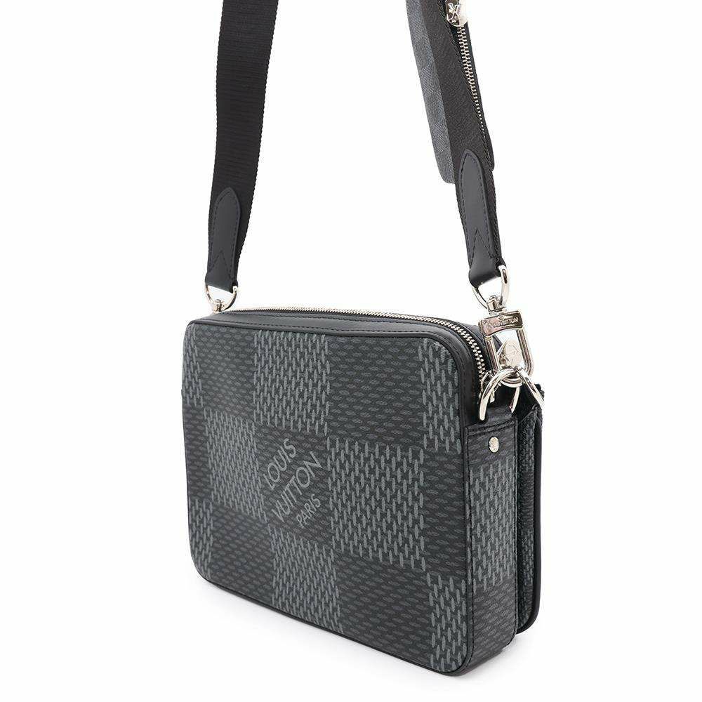 ルイヴィトン ショルダーバッグ ダミエ・グラフィット 3D トリオ・メッセンジャー N50017 LOUIS VUITTON ブラック 黒