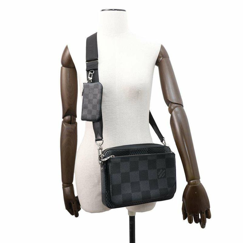 ルイヴィトン ショルダーバッグ ダミエ・グラフィット 3D トリオ・メッセンジャー N50017 LOUIS VUITTON ブラック 黒