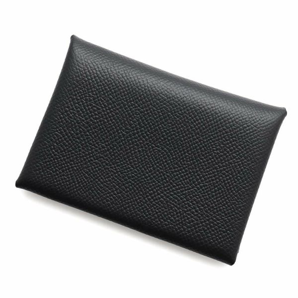 エルメス コインケース カルヴィ デュオ ブラック/シルバー金具 エプソン W刻印 黒