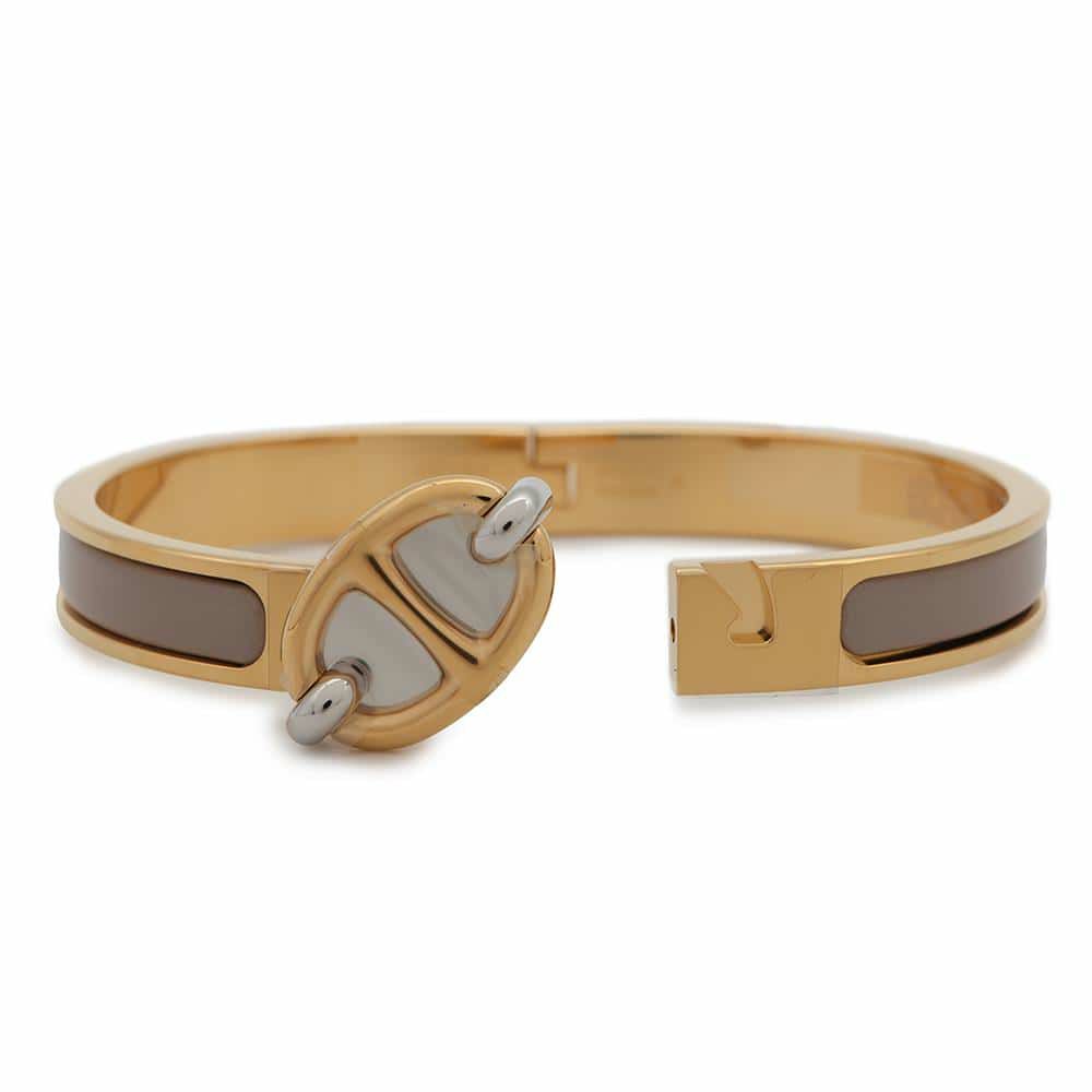 エルメス ブレスレット シェーヌダンクル ミニクリック PM マロングラッセ/ゴールド金具/シルバー金具 HERMES
