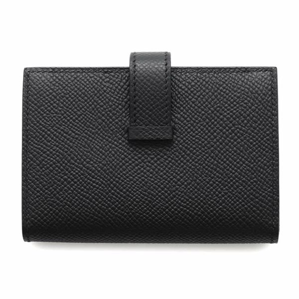 エルメス カードケース ベアン ミニ モノクローム ブラック/ブラック金具 エプソン U刻印 HERMES 財布 黒