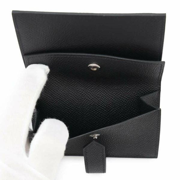エルメス カードケース ベアン ミニ モノクローム ブラック/ブラック金具 エプソン U刻印 HERMES 財布 黒