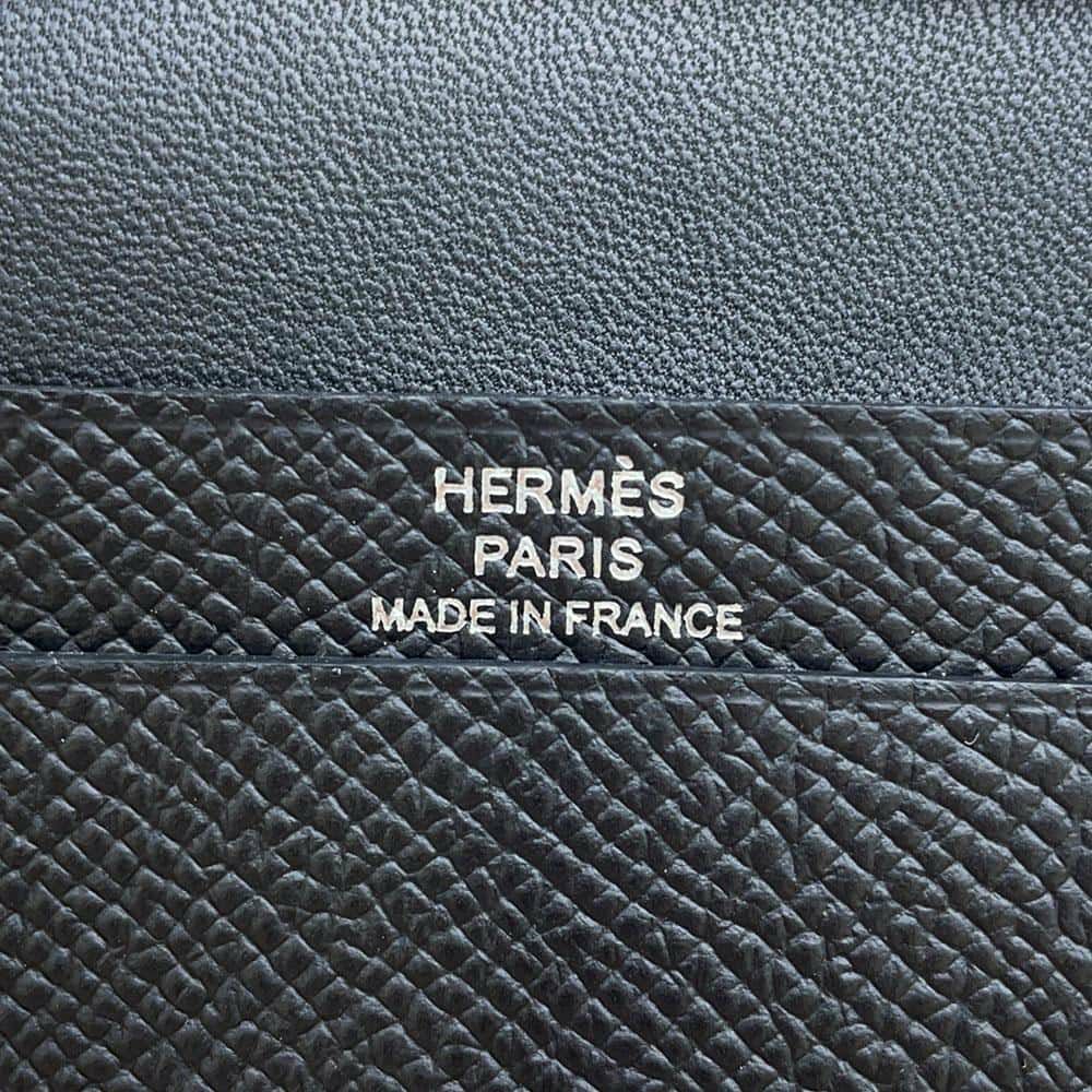 エルメス カードケース ベアン ミニ モノクローム ブラック/ブラック金具 エプソン U刻印 HERMES 財布 黒