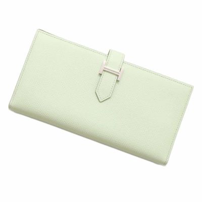 エルメス 長財布 ベアンスフレ ヴェールフィズ/シルバー金具 エプソン W刻印 HERMES 財布