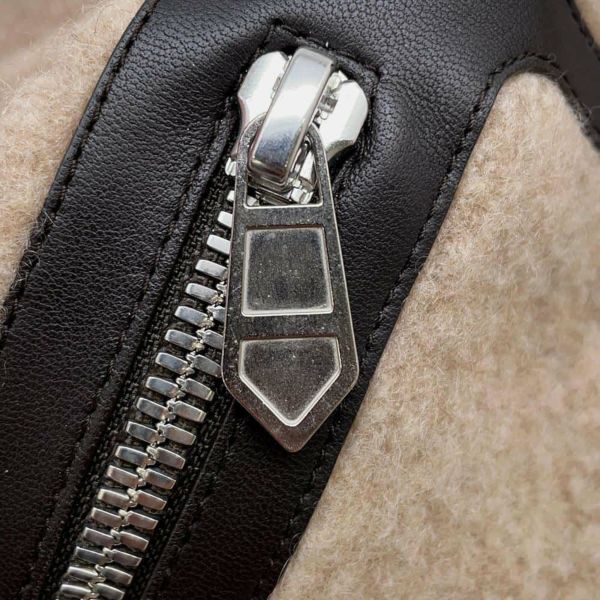 エルメス スウェット ラウンドネック ポケット レザーハイライト ウール カシミヤ メンズサイズS HERMES