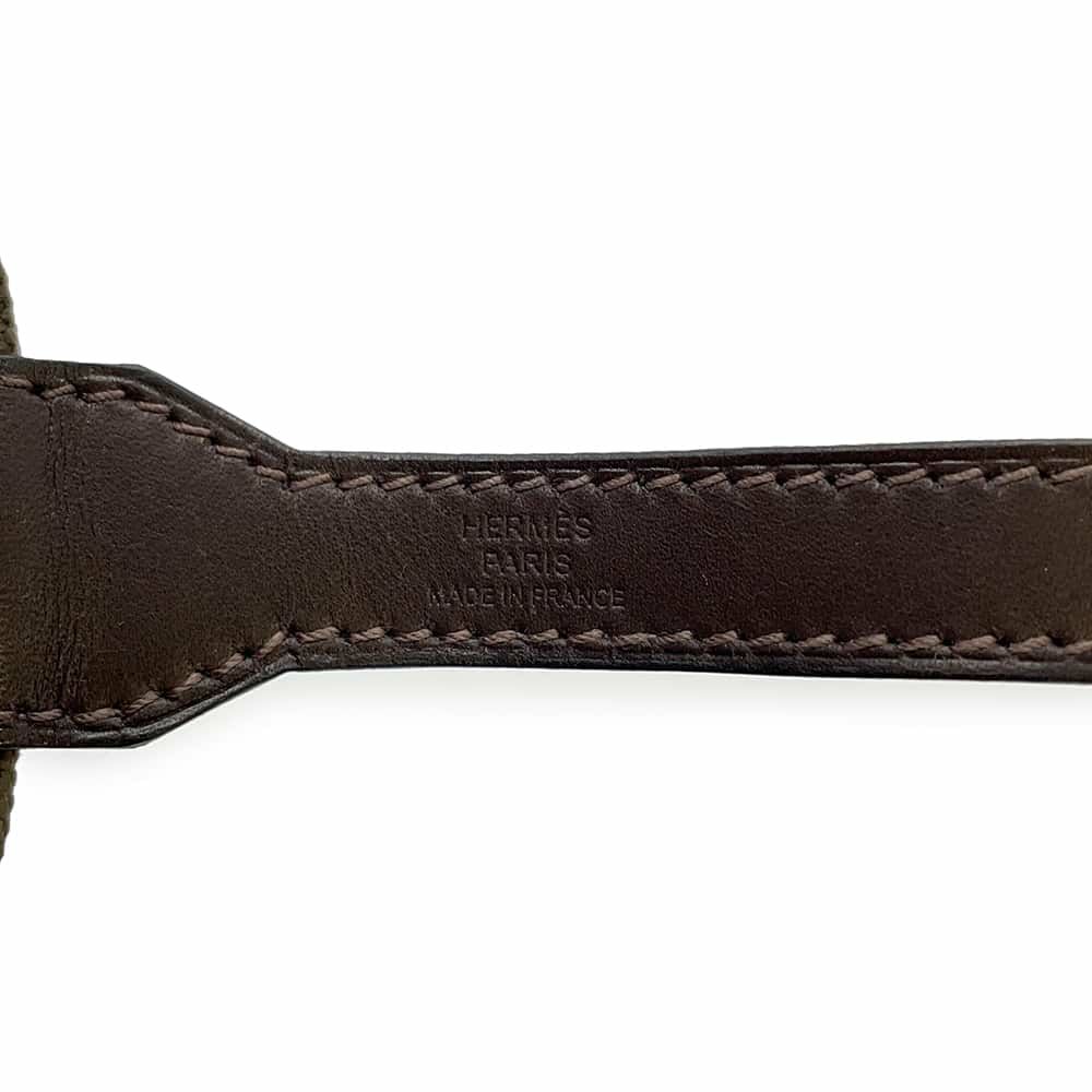 エルメス 犬用トリーツ ポーチ オン ザ ゴー  カーキ/シルバー金具 キャンバス B刻印 HERMES 小物入れ